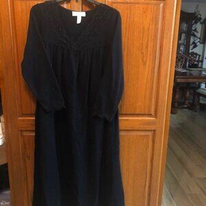 Oscar de la Renta Pink Label Long black thermal night gown size S